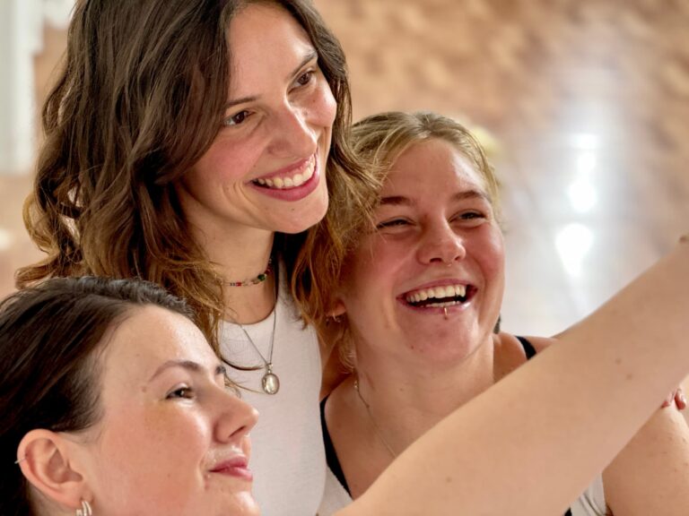 Pranayama course India ceremony students smiling