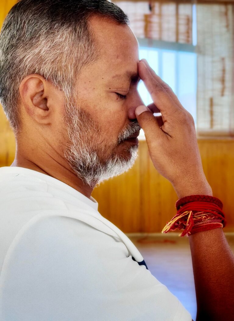 Pranayama teacher training course in Nepal Pokhara student morning breathing class