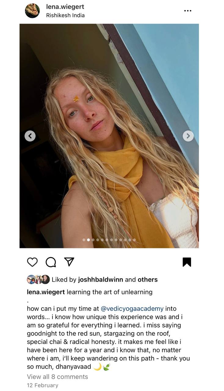 student meditation training experience instagram post