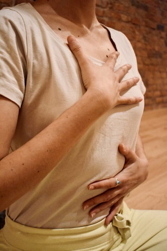a student of pranayama breathing