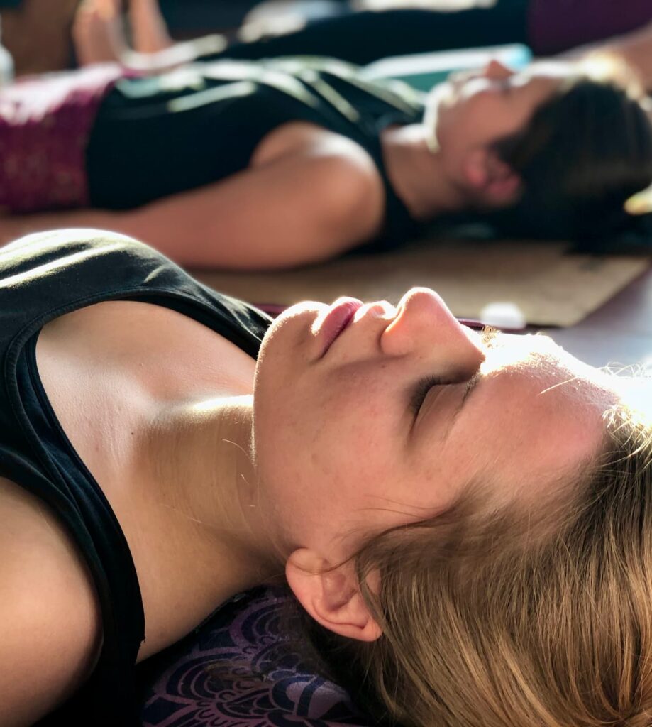 vedic yoga academy students practicing nidra techniques