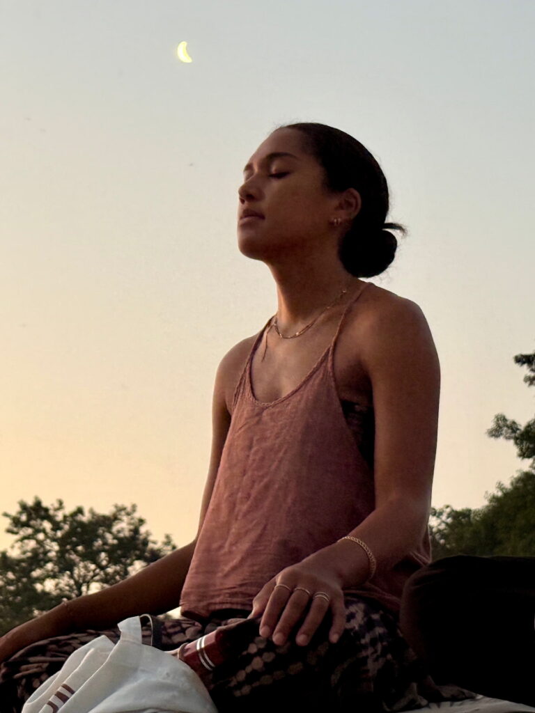 a woman in meditation